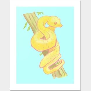 Yellow Viper Snake Posters and Art